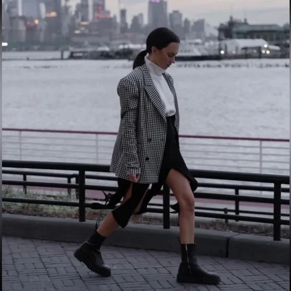 Bershka Voluminous blazer with gingham print - Picture 6 of 8